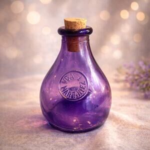 Antique Amethyst Glass Flytrap Bottle Embossed VDA J Martinez Wasp Catcher